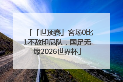 「世预赛」客场0比1不敌印尼队，国足无缘2026世界杯