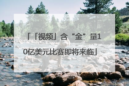 「视频」含“金”量10亿美元比赛即将来临