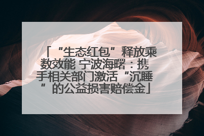 “生态红包”释放乘数效能 宁波海曙：携手相关部门激活“沉睡”的公益损害赔偿金