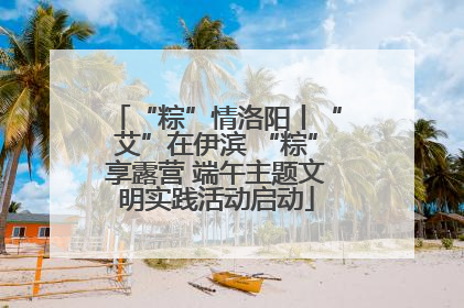 “粽”情洛阳丨“艾”在伊滨 “粽”享露营 端午主题文明实践活动启动