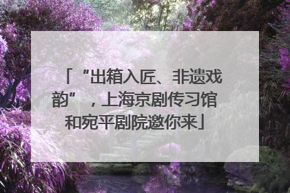 “出箱入匠、非遗戏韵”，上海京剧传习馆和宛平剧院邀你来