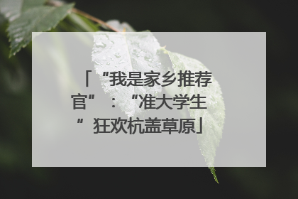 “我是家乡推荐官”：“准大学生”狂欢杭盖草原