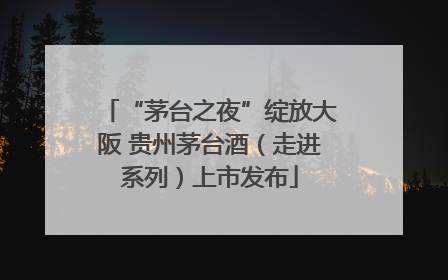 “茅台之夜”绽放大阪 贵州茅台酒（走进系列）上市发布