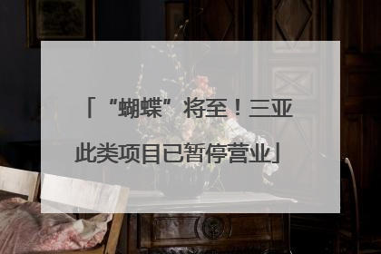 “蝴蝶”将至！三亚此类项目已暂停营业