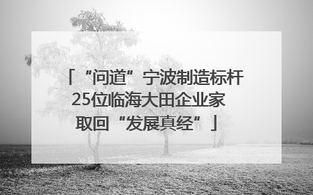 “问道”宁波制造标杆 25位临海大田企业家取回“发展真经”
