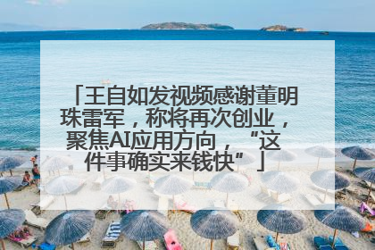 王自如发视频感谢董明珠雷军，称将再次创业，聚焦AI应用方向，“这件事确实来钱快”