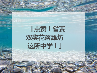 点赞！省赛双奖花落潍坊这所中学！