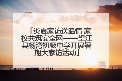 炎夏家访送温情 家校共筑安全网——望江县杨湾初级中学开展暑期大家访活动