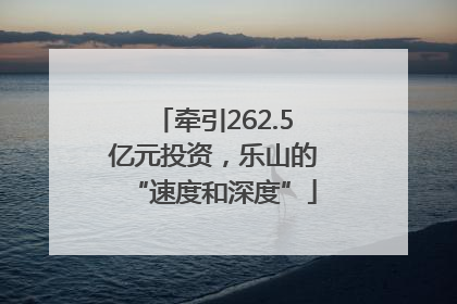 牵引262.5亿元投资，乐山的“速度和深度”