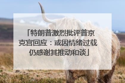 特朗普激烈批评普京 克宫回应：或因情绪过载 仍感谢其推动和谈