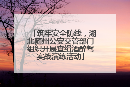 筑牢安全防线，湖北随州公安交管部门组织开展查缉酒醉驾实战演练活动