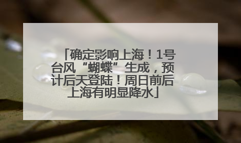确定影响上海！1号台风“蝴蝶”生成，预计后天登陆！周日前后上海有明显降水