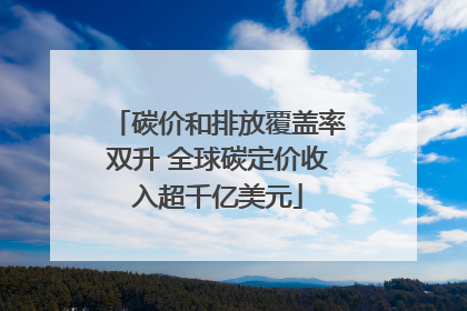 碳价和排放覆盖率双升 全球碳定价收入超千亿美元