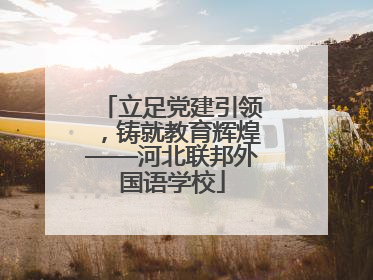 立足党建引领，铸就教育辉煌——河北联邦外国语学校