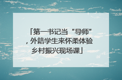 第一书记当“导师”，外籍学生来怀柔体验乡村振兴现场课