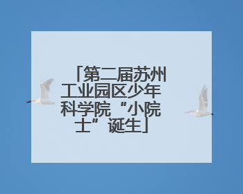第二届苏州工业园区少年科学院“小院士”诞生