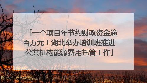 一个项目年节约财政资金逾百万元！湖北举办培训班推进公共机构能源费用托管工作