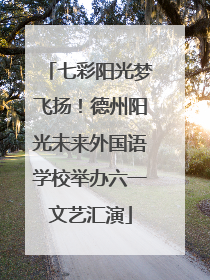 七彩阳光梦飞扬！德州阳光未来外国语学校举办六一文艺汇演
