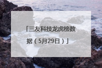 三友科技龙虎榜数据（5月29日）