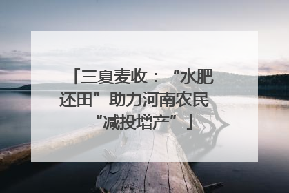 三夏麦收：“水肥还田”助力河南农民“减投增产”