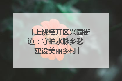 上饶经开区兴园街道：守护水脉乡愁 建设美丽乡村