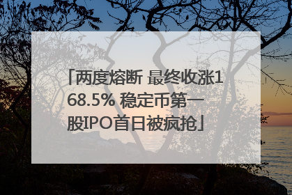 两度熔断 最终收涨168.5% 稳定币第一股IPO首日被疯抢