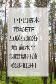 中巴资本市场ETF互联互通落地 高水平制度型开放稳步推进