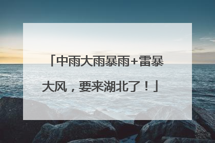 中雨大雨暴雨+雷暴大风，要来湖北了！