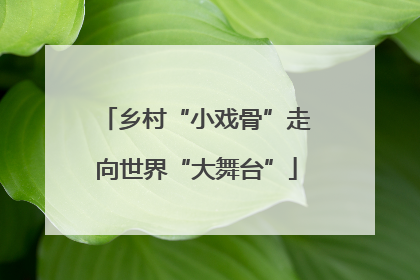 乡村“小戏骨”走向世界“大舞台”