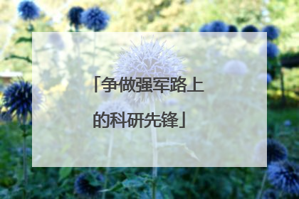 争做强军路上的科研先锋