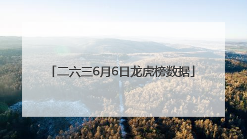 二六三6月6日龙虎榜数据
