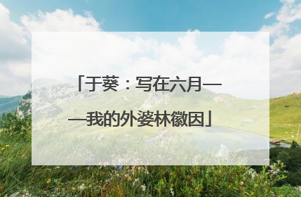 于葵：写在六月——我的外婆林徽因