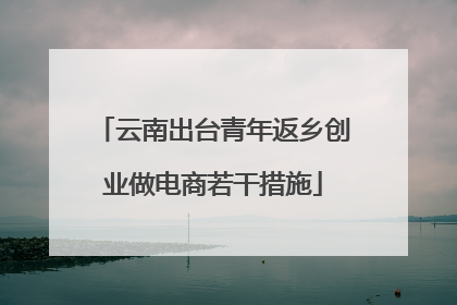 云南出台青年返乡创业做电商若干措施