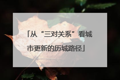 从“三对关系”看城市更新的历城路径