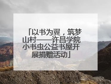 以书为翼，筑梦山村——许昌学院小书虫公益书屋开展捐赠活动