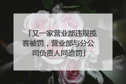又一家营业部违规揽客被罚，营业部与分公司负责人同遭罚