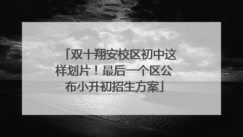 双十翔安校区初中这样划片！最后一个区公布小升初招生方案