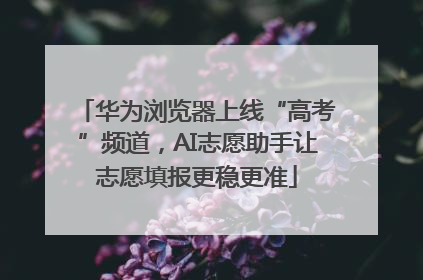 华为浏览器上线“高考”频道，AI志愿助手让志愿填报更稳更准