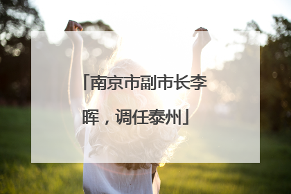 南京市副市长李晖，调任泰州