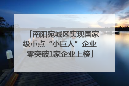 南阳宛城区实现国家级重点“小巨人”企业零突破1家企业上榜