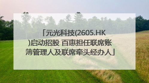 元光科技(2605.HK)启动招股 百惠担任联席账簿管理人及联席牵头经办人