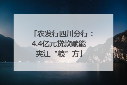 农发行四川分行：4.4亿元贷款赋能夹江“粮”方
