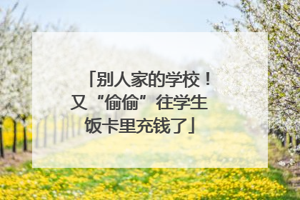 别人家的学校！又“偷偷”往学生饭卡里充钱了