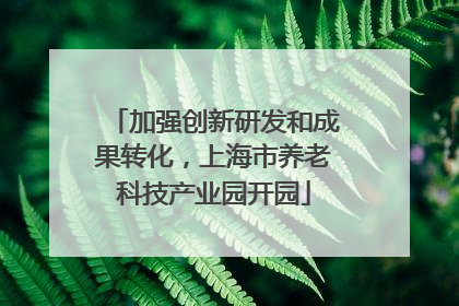 加强创新研发和成果转化，上海市养老科技产业园开园