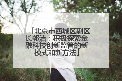北京市西城区副区长郭洁：积极探索金融科技创新监管的新模式和新方法