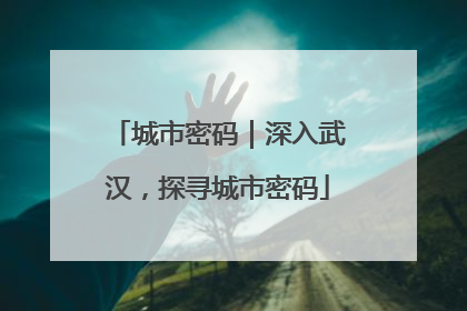 城市密码｜深入武汉，探寻城市密码