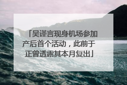 吴谨言现身机场参加产后首个活动，此前于正曾透露其本月复出
