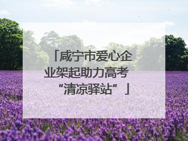 咸宁市爱心企业架起助力高考“清凉驿站”