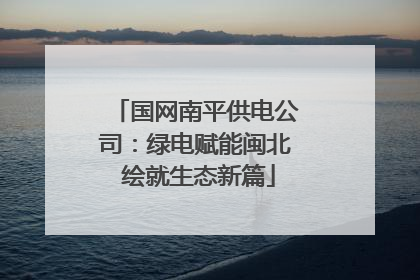 国网南平供电公司：绿电赋能闽北 绘就生态新篇