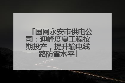 国网永安市供电公司：迎峰度夏工程按期投产，提升输电线路防雷水平